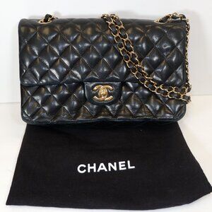 CHANEL Classic Double Flap Lamb Skin Quilted Bag